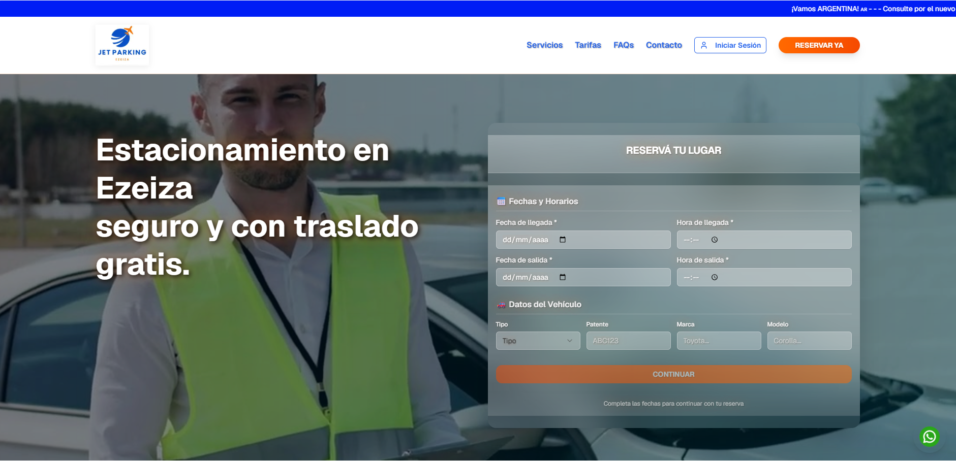 Captura del sistema JetParking